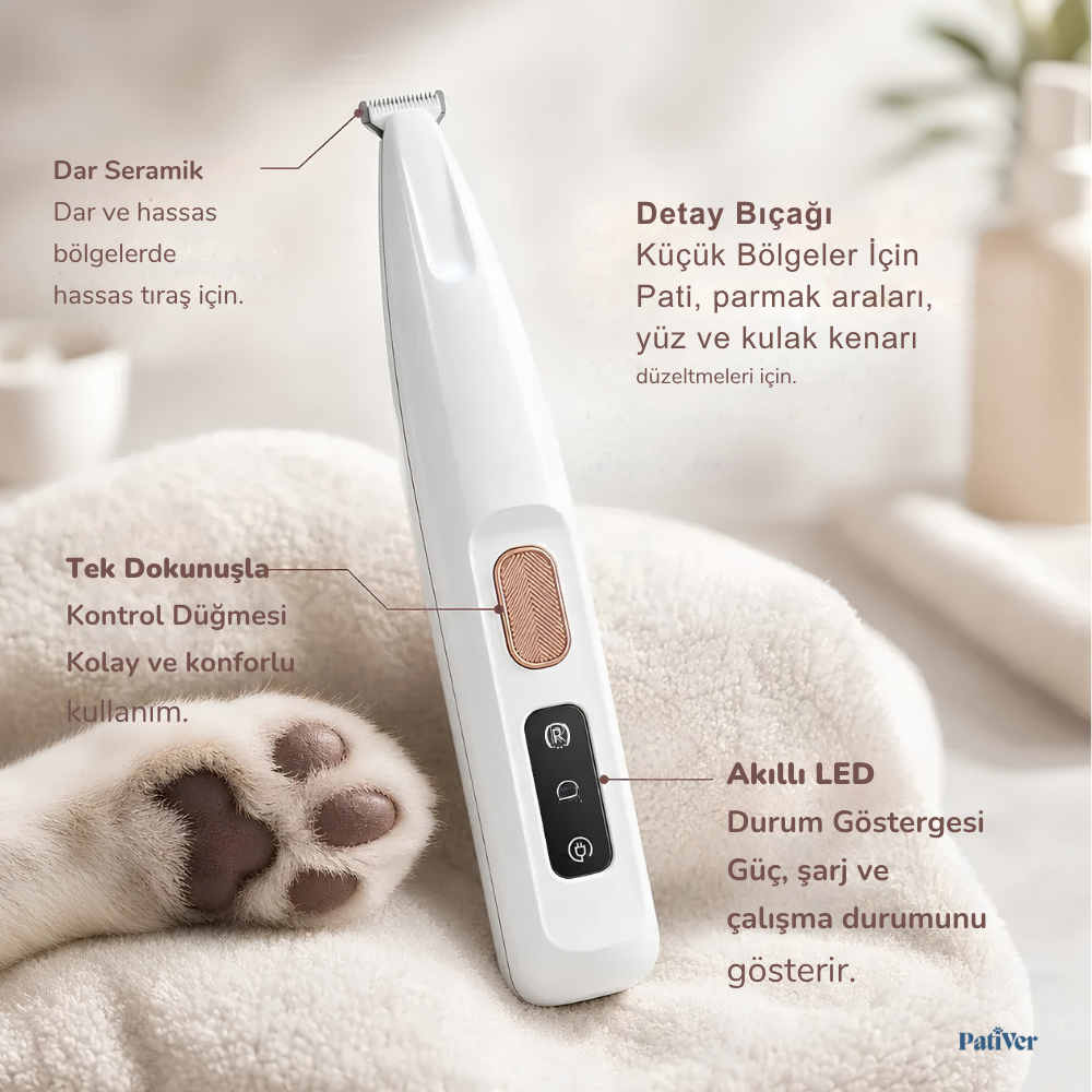 🐾 Pativer™ | Evcil Hayvan Detay Bakım ve Tıraş Makinesi